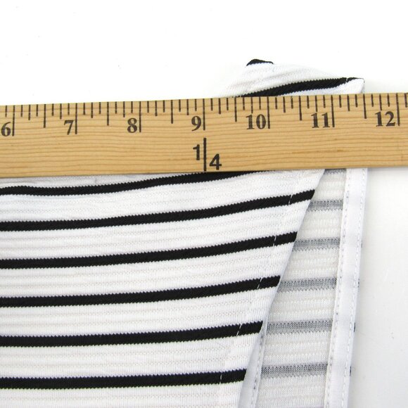 Almost Famous Junior White w/Black Stripe Bodycon Front Full Zip Dress Sz S - Picture 7 of 10